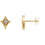14k Yellow 1/8 Ctw Natural Diamond Geometric Earrings