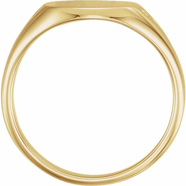 14k Yellow .05 Ctw Natural Diamond Square Signet Ring