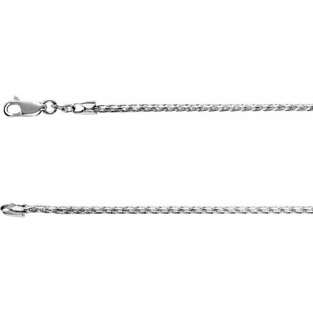 Sterling Silver Diamond-cut Wheat 24' Chain