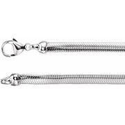 Sterling Silver 4.25 mm Oval Snake 20' Chain