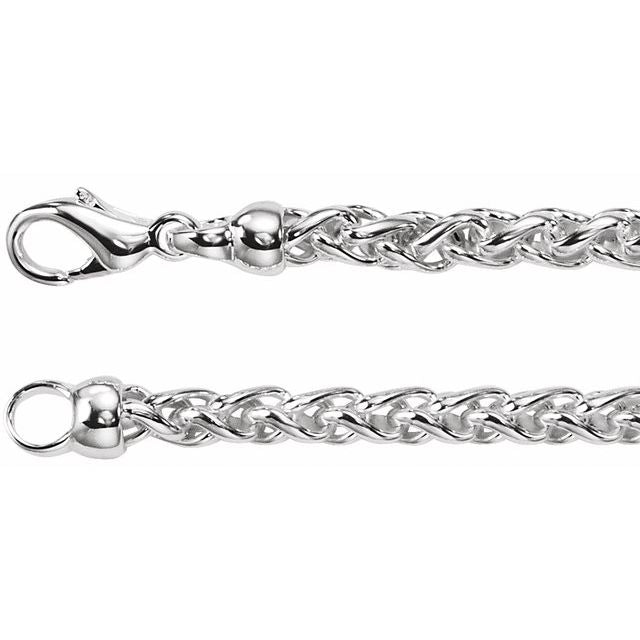 Sterling Silver 4 mm Wheat 16' Chain