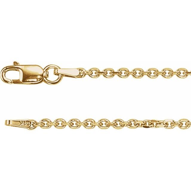 14K Yellow 1.75 mm Diamond-Cut Cable 20' Chain