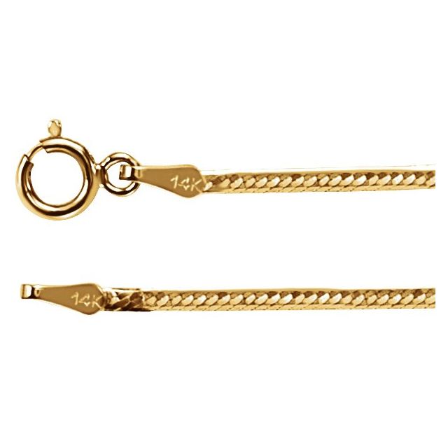 14K Yellow 1.5 mm Flexible Herringbone 7' Chain