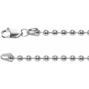 Sterling Silver 3 Mm Hollow Bead 20' Chain