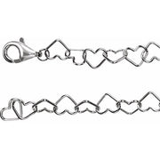 Sterling Silver 6 mm Heart 16' Chain