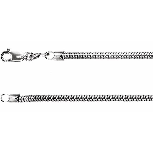 Sterling Silver 2.5 mm Snake 18' Chain