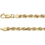 14k Yellow 3.9 Mm Diamond-cut Rope 16' Chain