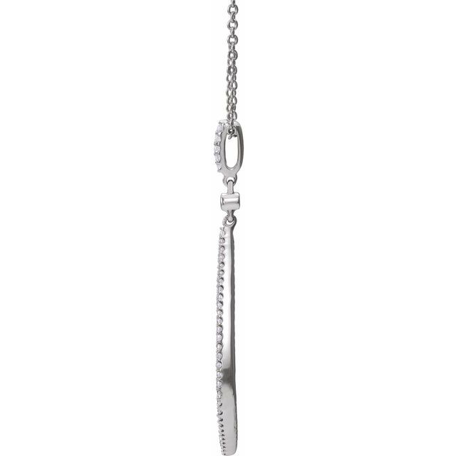 14k White 1/4 Ctw Natural Diamond 18' Necklace