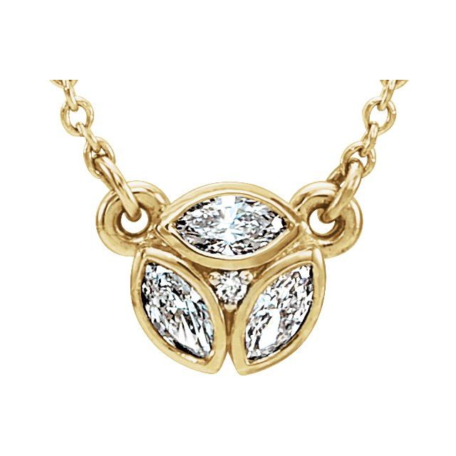 14k Yellow 1/5 Ctw Natural Diamond 16-18' Necklace