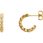 14k Yellow .08 Ctw Natural Diamond 11.2 Mm Hoop Earrings