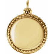 18k Yellow Vermeil Engravable Round Rope Pendant