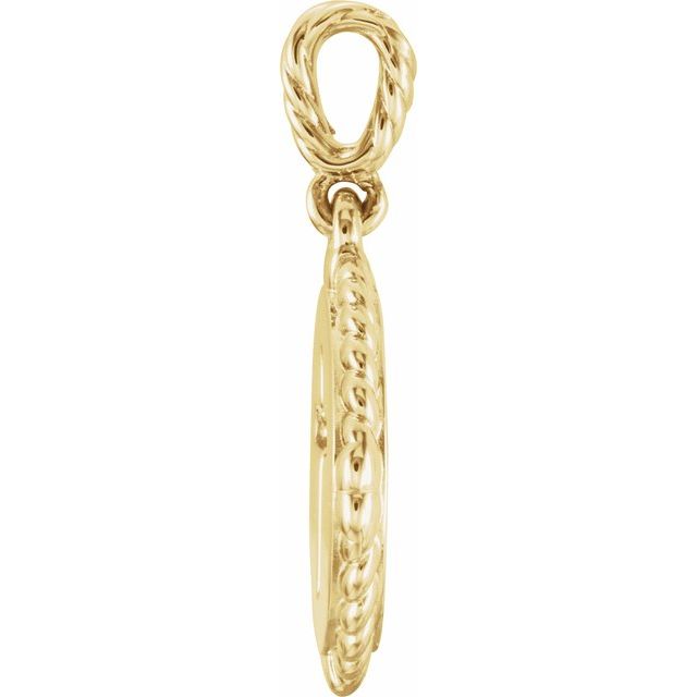 14k Yellow .04 Ctw Natural Diamond Cross Rope Pendant