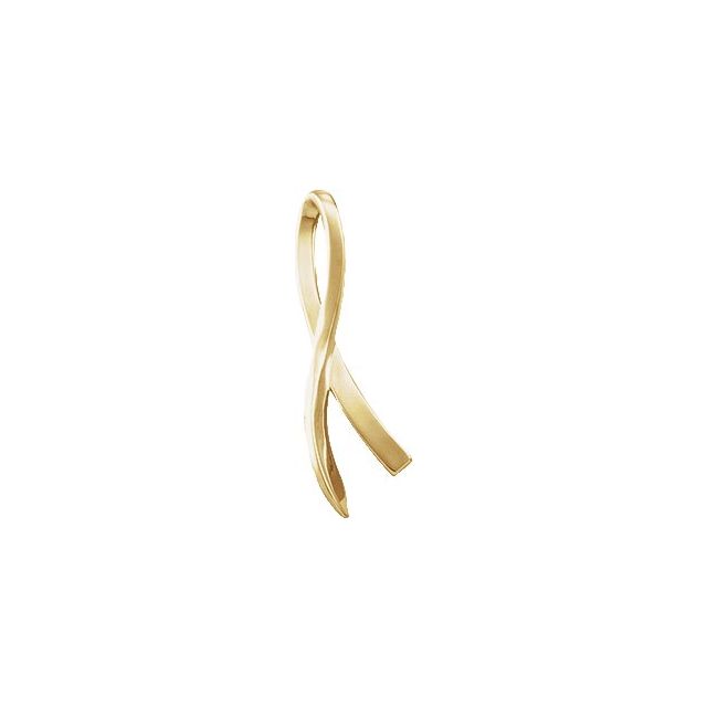 14K Yellow Ribbon Slide Pendant