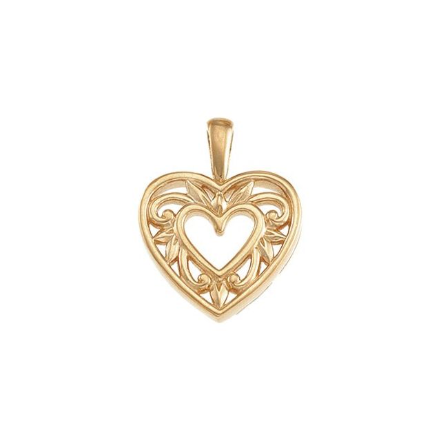 14k Yellow Heart Pendant