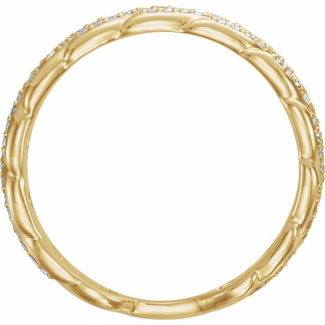 14k Yellow 1/4 Ctw Natural Diamond Stackable Link Ring