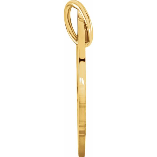 18k Yellow Vermeil Posh Mommy® Medium Engravable Heart Loop Pendant