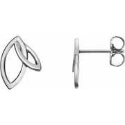 Sterling Silver Double Leaf Earrings