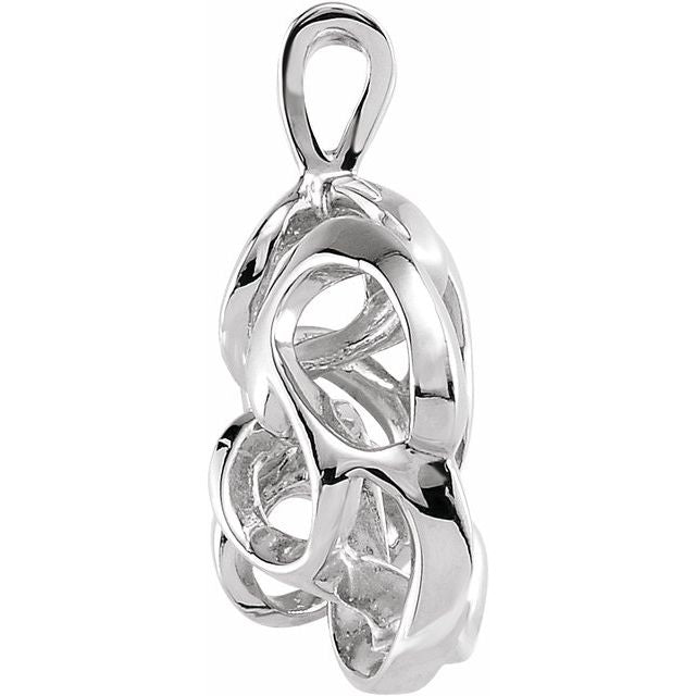 14K White Freeform Pendant