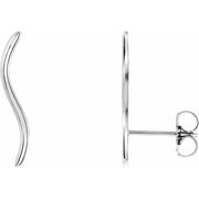 Sterling Silver Wavy Ear Climbers