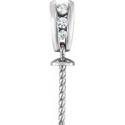 14k White .07 Ctw Natural Diamond Semi-set Pendant For 12 Mm Pearl