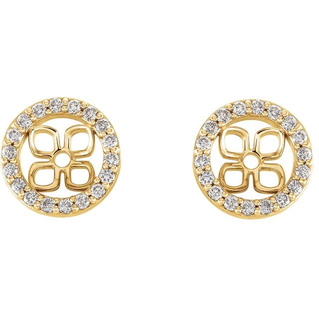 14k Yellow 5.5 Mm Id 1/8 Natural Diamond Earring Jackets