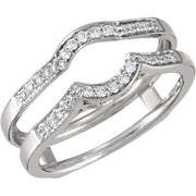 14k White 1/5 Ctw Natural Diamond Ring Guard Size 7