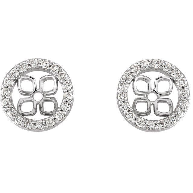 14K White 8 mm ID 3/8 CTW Lab-Grown Diamond Earring Jackets