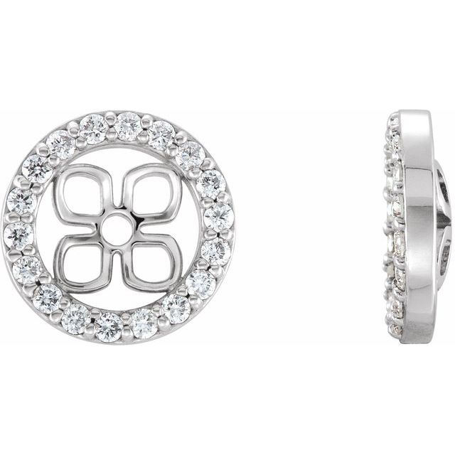 14K White 8 mm ID 3/8 CTW Lab-Grown Diamond Earring Jackets