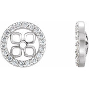 14K White 6 mm ID 1/6 CTW Natural Diamond Earring Jackets