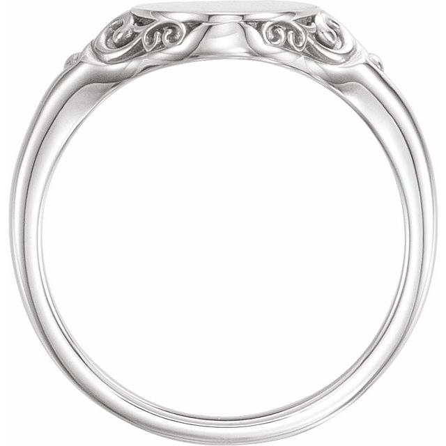 Sterling Silver 13x9 Mm Oval Signet Ring