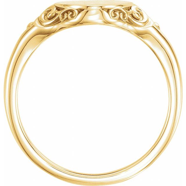 14k Yellow 13x9 Mm Oval Signet Ring
