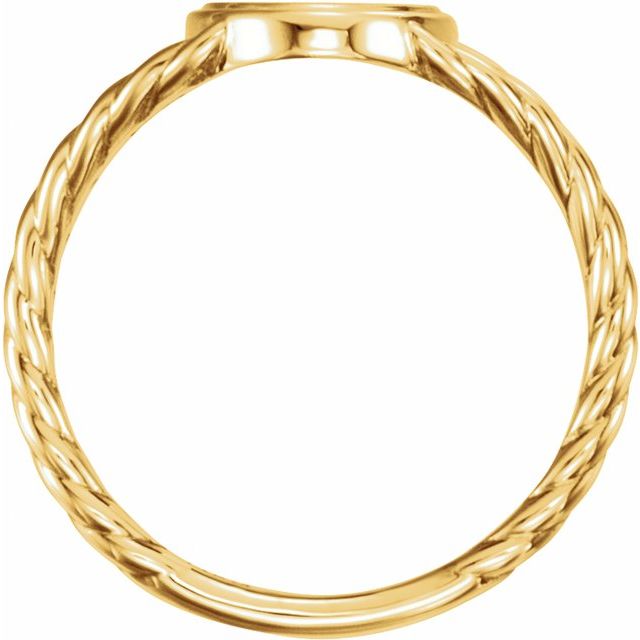 14k Yellow 11x9 Mm Oval Rope Signet Ring