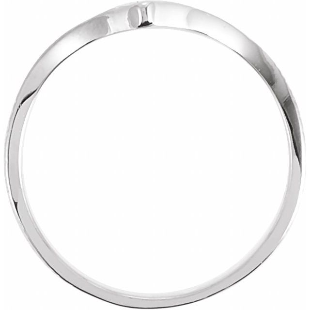 14k White V Ring