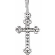 Sterling Silver Beaded Cross Pendant
