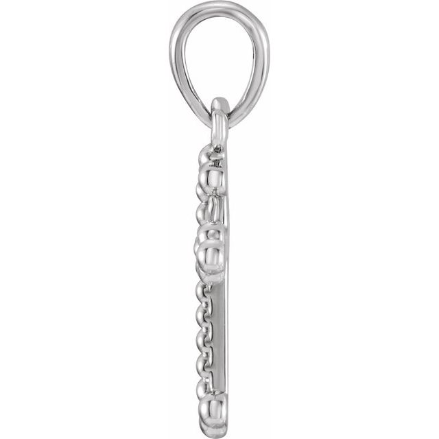 Sterling Silver Beaded Cross Pendant