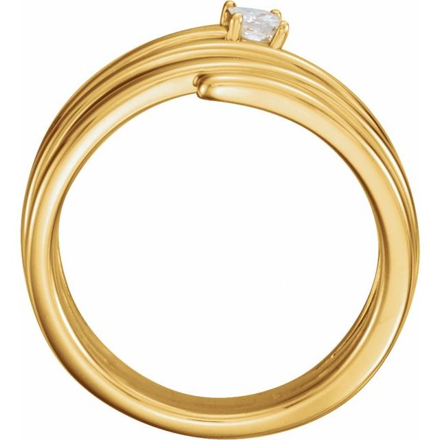 14k Yellow 1/10 Ctw Natural Diamond Freeform Ring