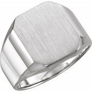 Sterling Silver 16x14 mm Octagon Signet Ring