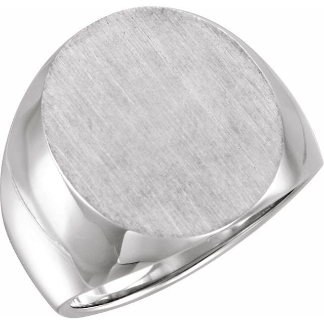 Sterling Silver Oval Signet Ring