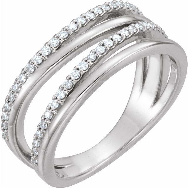14k White 1/4 Ctw Natural Diamond Ring