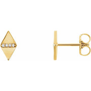 14k Yellow .025 Ctw Natural Diamond Geometric Earrings