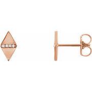 14k Rose .025 Ctw Natural Diamond Geometric Earrings