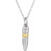 Sterling Silver 14k Yellow Gold-plated Bullet Ash Holder 18' Necklace