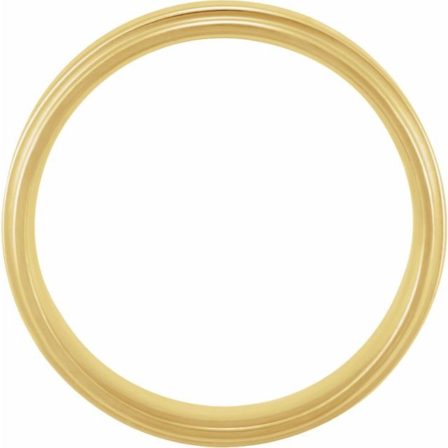 14k Yellow Inlay 6 Mm Flat Comfort-fit Band Size 10