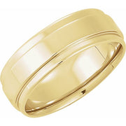 14k Yellow Inlay 6 Mm Flat Comfort-fit Band Size 10