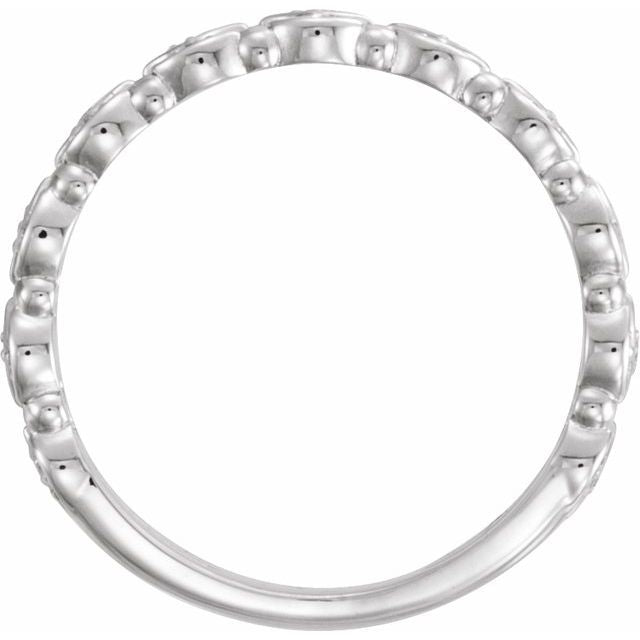14k White 1/8 Ctw Natural Diamond Stackable Ring