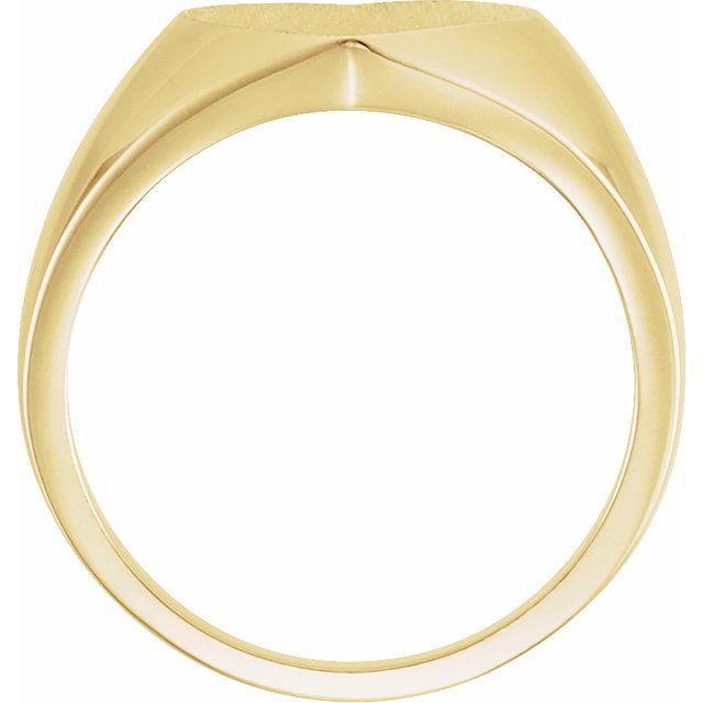 14K Yellow 11x10 mm Heart Signet Ring