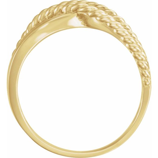 14k Yellow Rope Criss-cross Ring