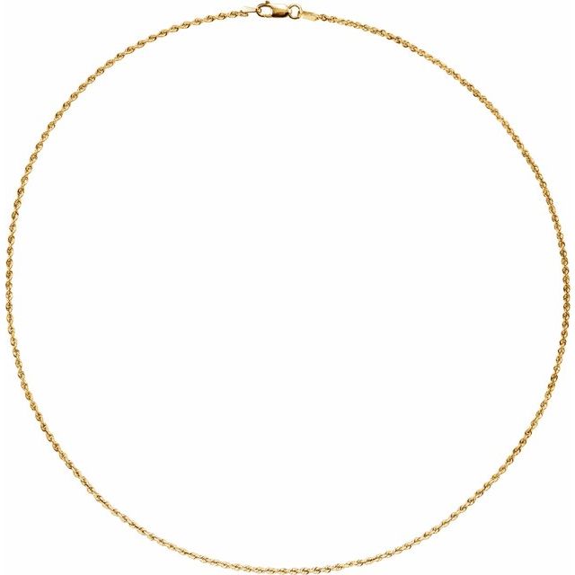 14K Yellow 1.5 mm Rope 20' Chain