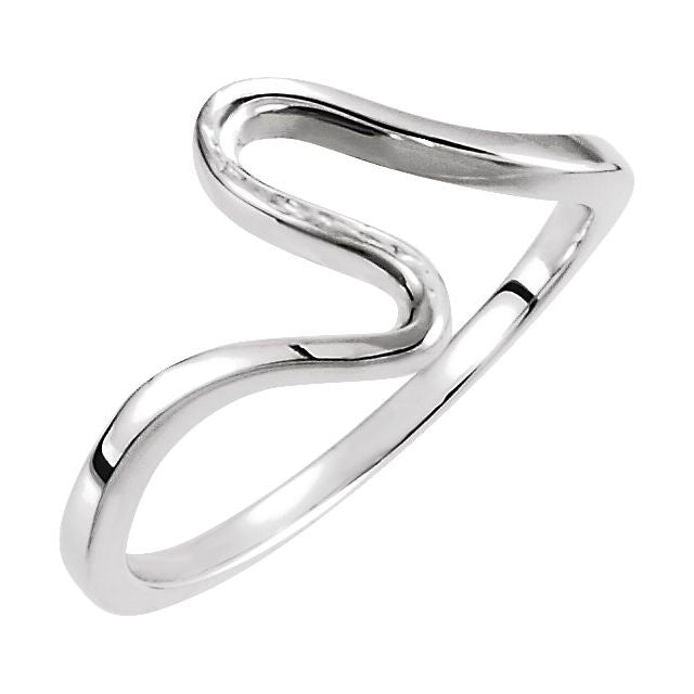 14K White Freeform Ring