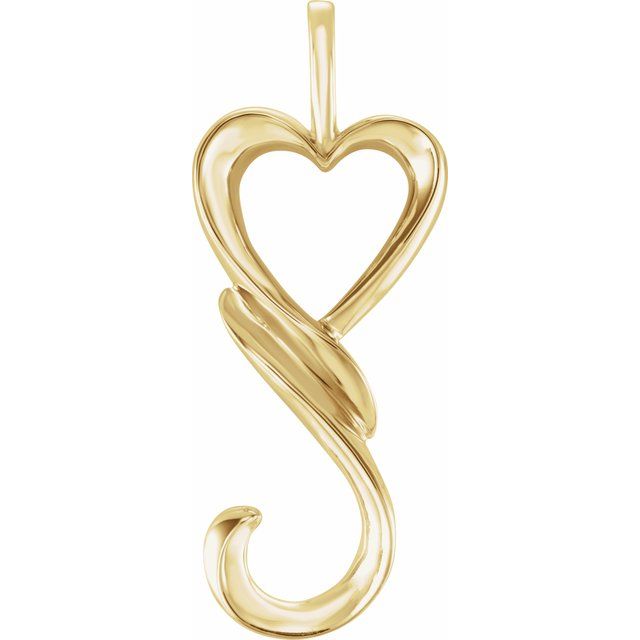 14K Yellow Heart Pendant
